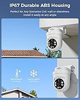 Vista 6 de Hiseeu - Sistema de cámara de seguridad con cable PTZ de 3K con visión de 360°, visión nocturna a color, audio, DVR de 8 canales de 5MP, 4 cámaras