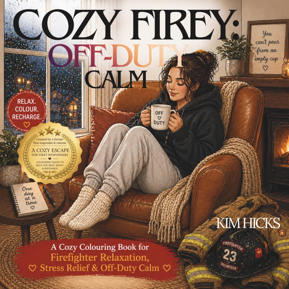 Cozy Firey: Off-Duty Calm: A Cozy Colouring Book for Firefighter Relaxation, Stress Relief & Off-Duty Reset