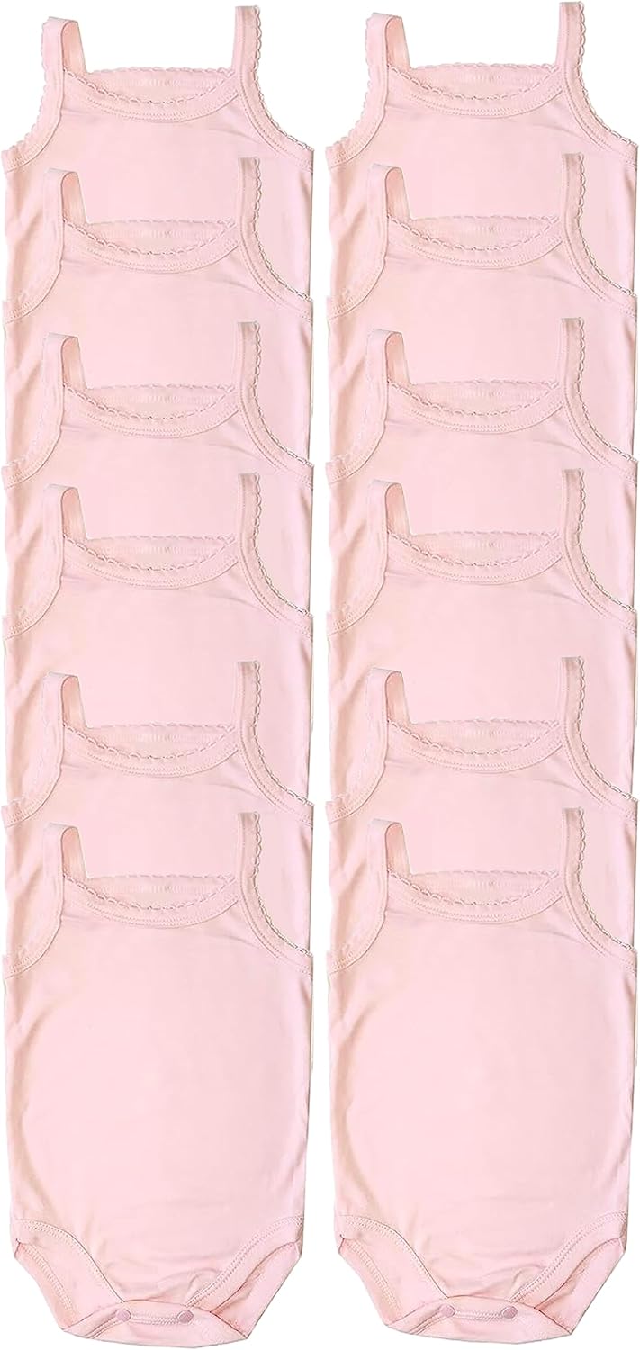 B-One Kids Baby Girls' Camisole Bodysuit Cotton Super Soft 4-Pack
