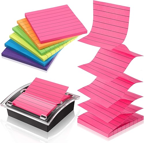 Paquete de 8 dispensadores de notas adhesivas, juego de dispensador de notas emergentes de 3 x 3 pulgadas, base negra transparente, contenedor de