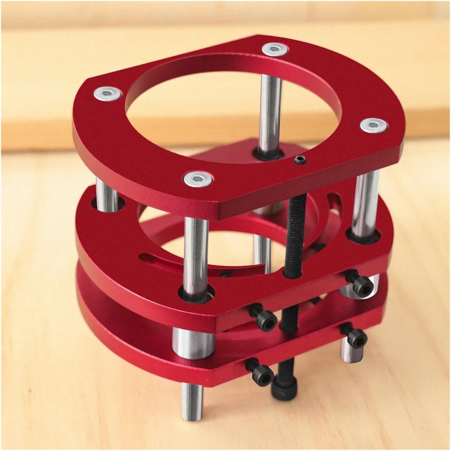 Router Lift for 65mm Diameter Motors - Wood Router Working Benches DIY Tools Woodworking Router Table Insert Plate Lift Base(Black)
