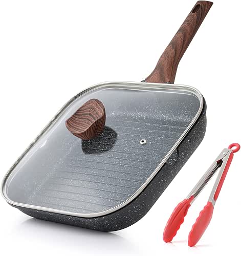 Kordisen Grillpfanne Induktion 28 cm mit Deckel – Grillpfanne mit