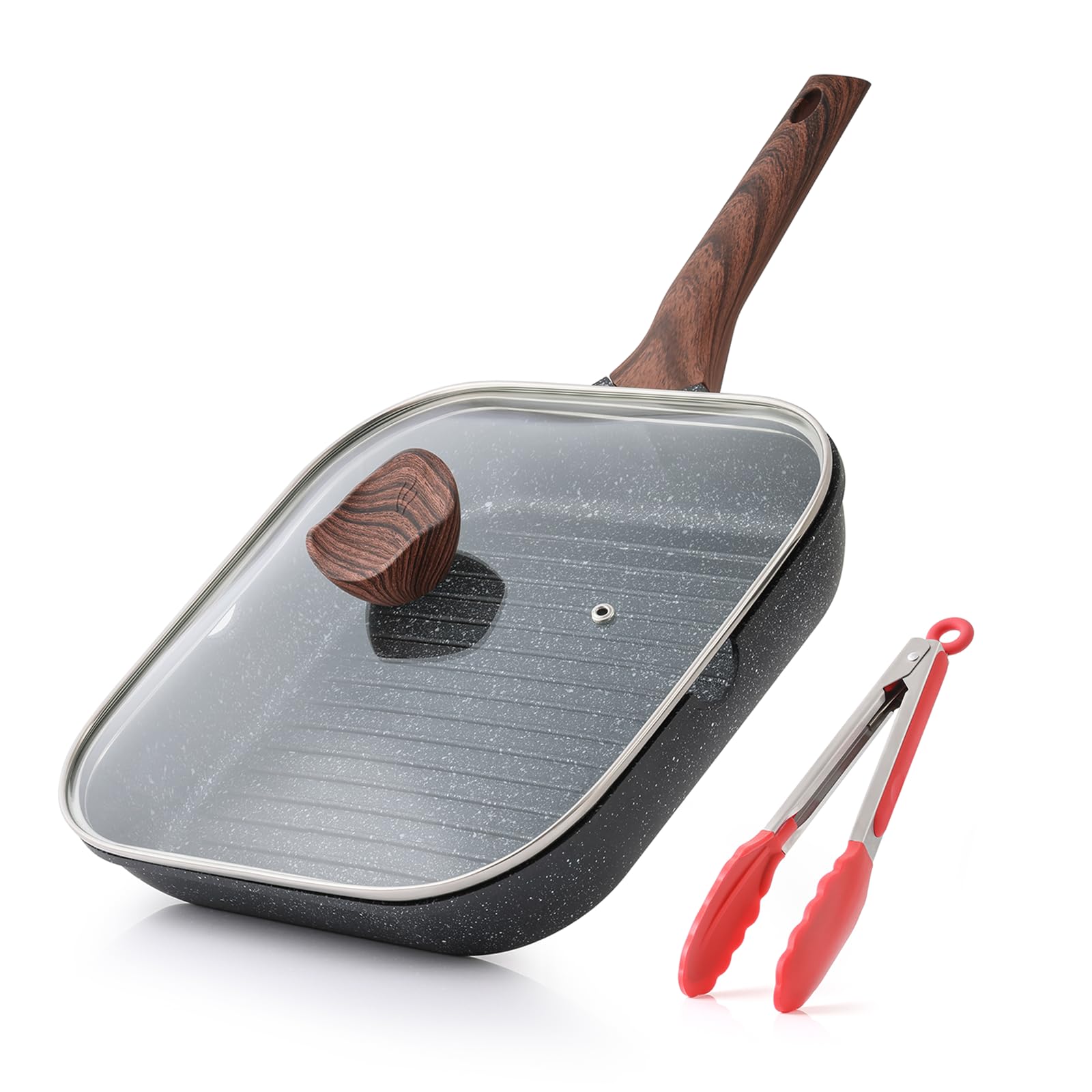 Kordisen Nonstick Grilling Pan with Lid 11 Inch