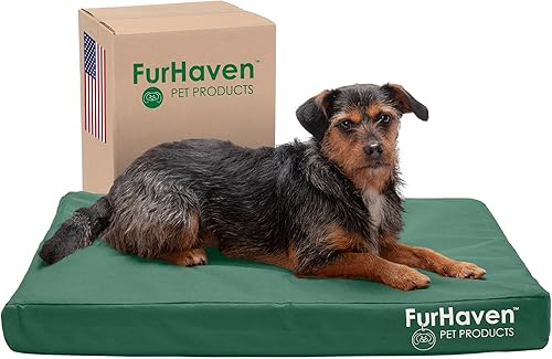 Miniatura 7 de Furhaven Cama de gel refrescante para perros grandes de hasta 95 libras, resistente al agua, funda extraíble lavable, lona de poliéster, logotipo,