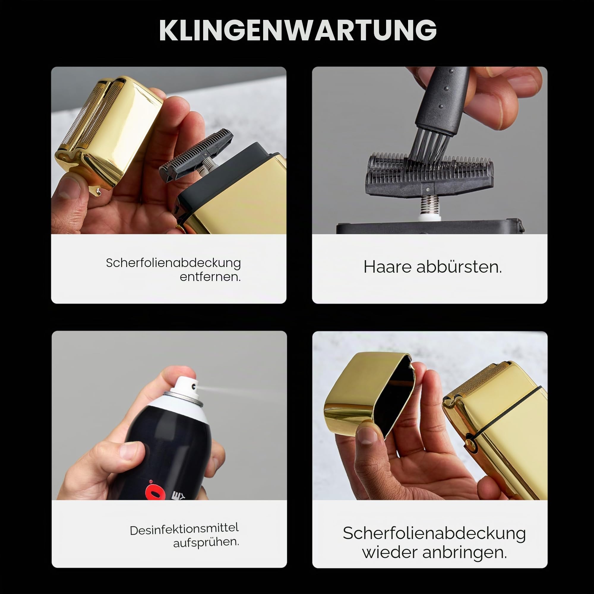 BaByliss PRO FXFS2B BLACKFX Metal Collection, kabelloser Metall-Doppelfolienrasierer, schwarz