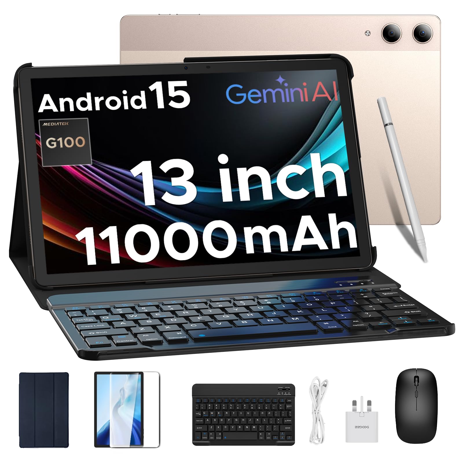 DOOGEE TAB E3 Pro Android 15 Tablet 13 Inch, 11000mAh Big