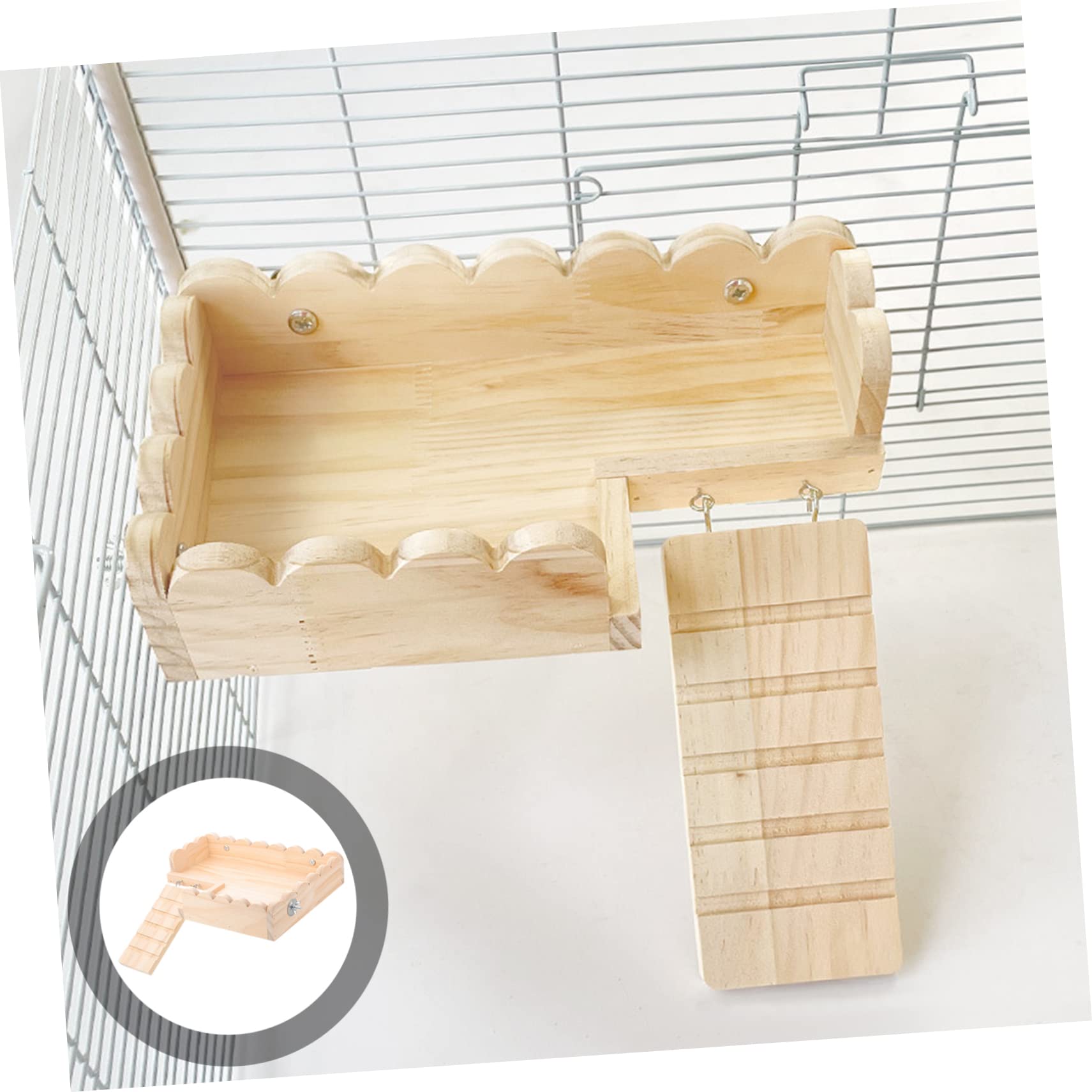 Holz Meerschweinchenbrett mit Leiter, Einfach Montierbar, Rund