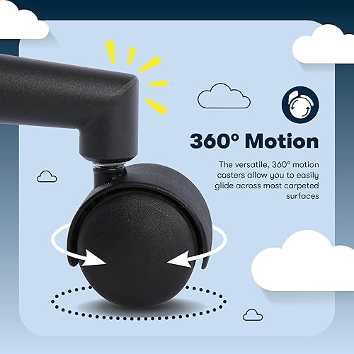 Miniatura 9 de Serta Comfort Classic - Silla de oficina ejecutiva, ergonómica de respaldo medio con soporte lumbar, cojín semiafelpado y almohadas corporales,