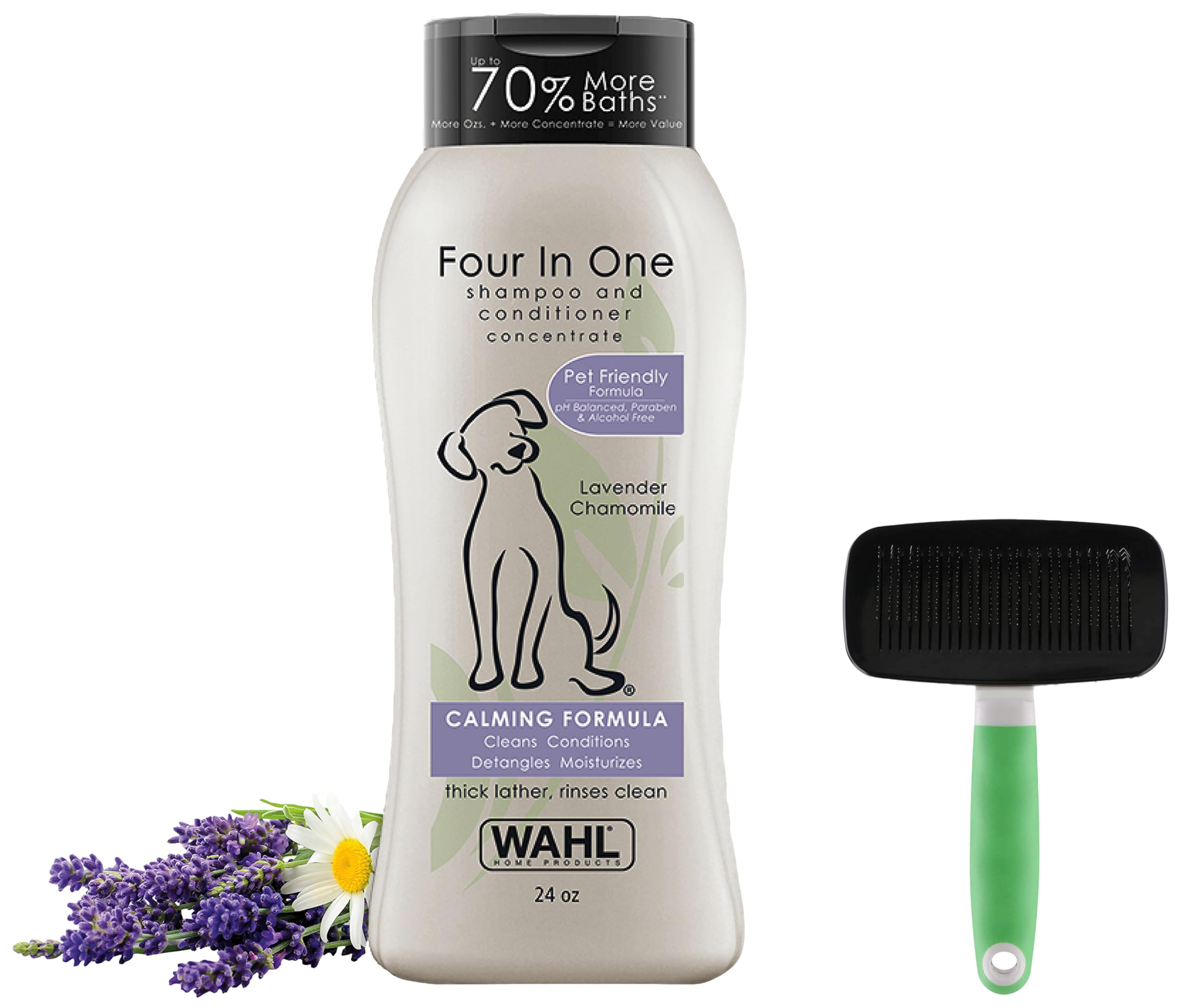 Wahl 820000 4-in-1 Shampoo, Lavender Chamomile 709 ML/24OZ & Wahl Self Cleaning Slicker Brush, Large (B0CRVQSNDH) Amazon Price History, Amazon Price Tracker