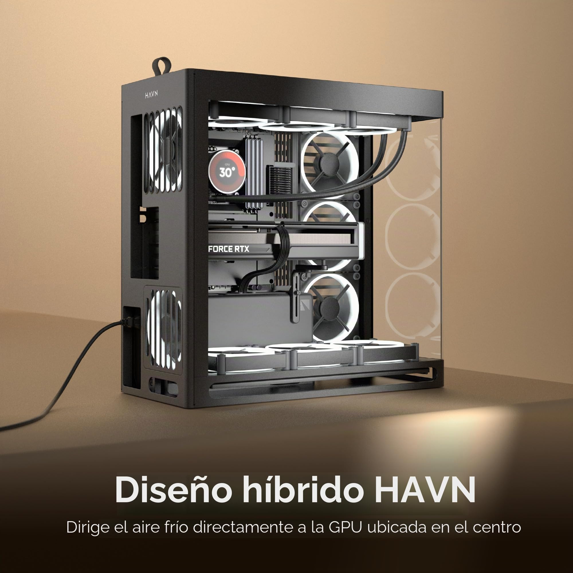 HAVN HS 420 PC-Geh?use, Midi-Tower, E-ATX, Tempered Glass - schwarz