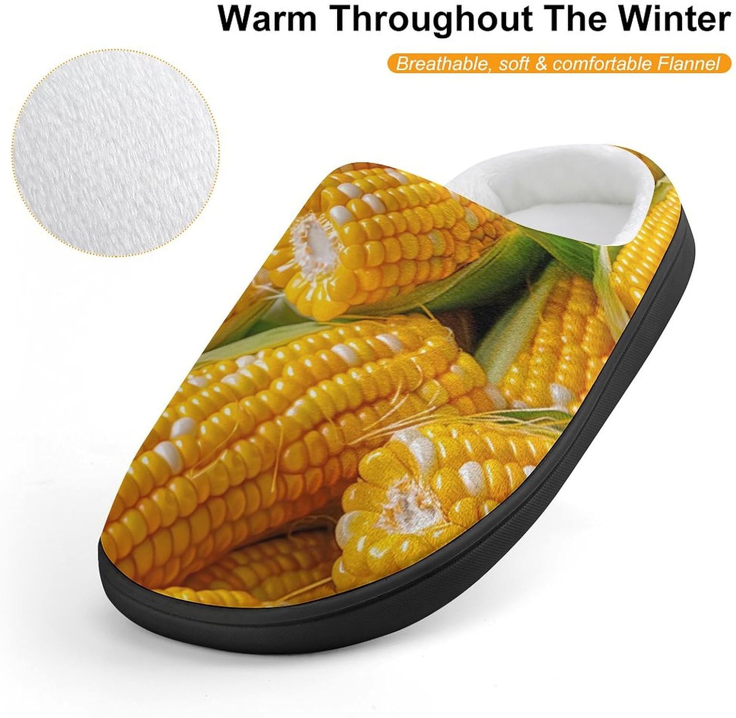 Corn Food Cute Cotton Slippers Anti-slip House Shoe Slipper Indoor Outdoor