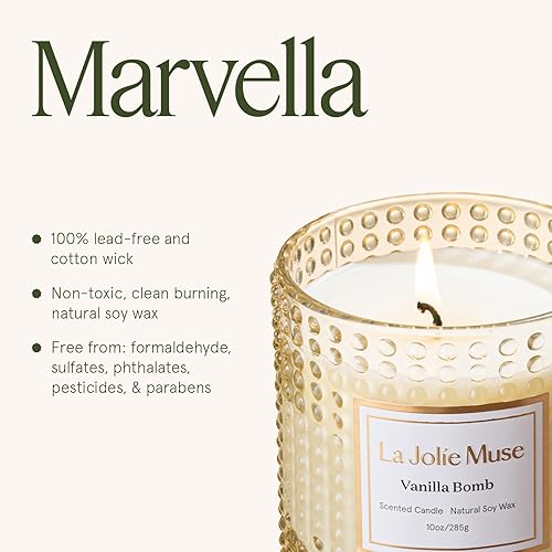 Miniatura 6 de LA JOLIE MUSE Velas perfumadas con aroma a pastel de vainilla, velas de vainilla para el hogar, regalo de vela de lujo para mujeres, cera de soja
