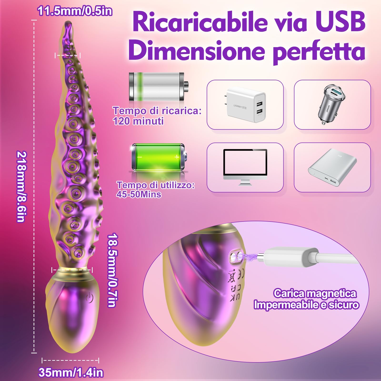 Sex Toys Vibratoreper Donna Professionale-Vibratore Donna Doppia Stimolazione Clitoride e Vagina con 10 Modalità Vibrazione,Vibratoreper Donna Realistico per Punto G Squirting Sex Toys Coppia Donna.