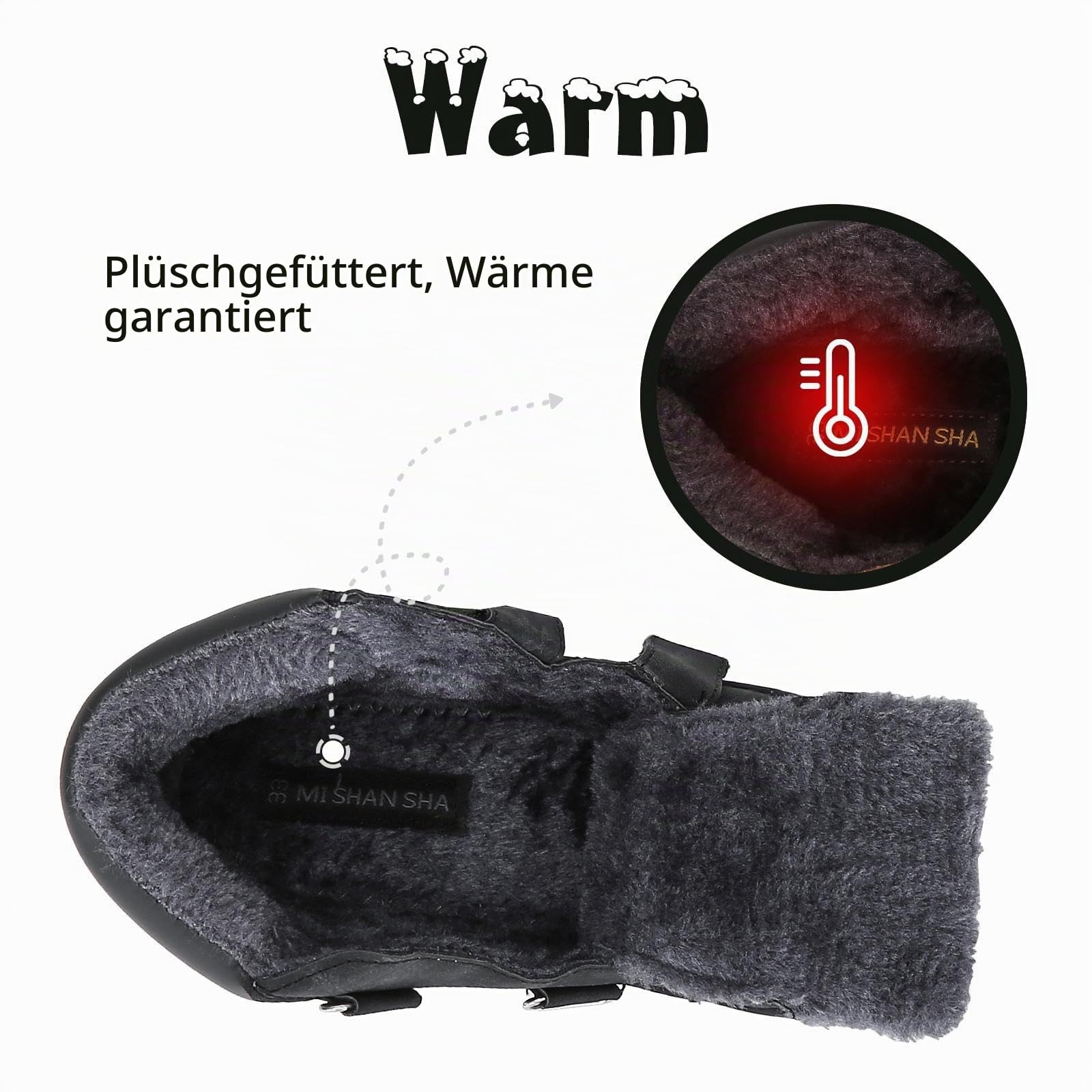 Mishansha Kinder Winterschuhe | Warm gefüttert, Rutschfest