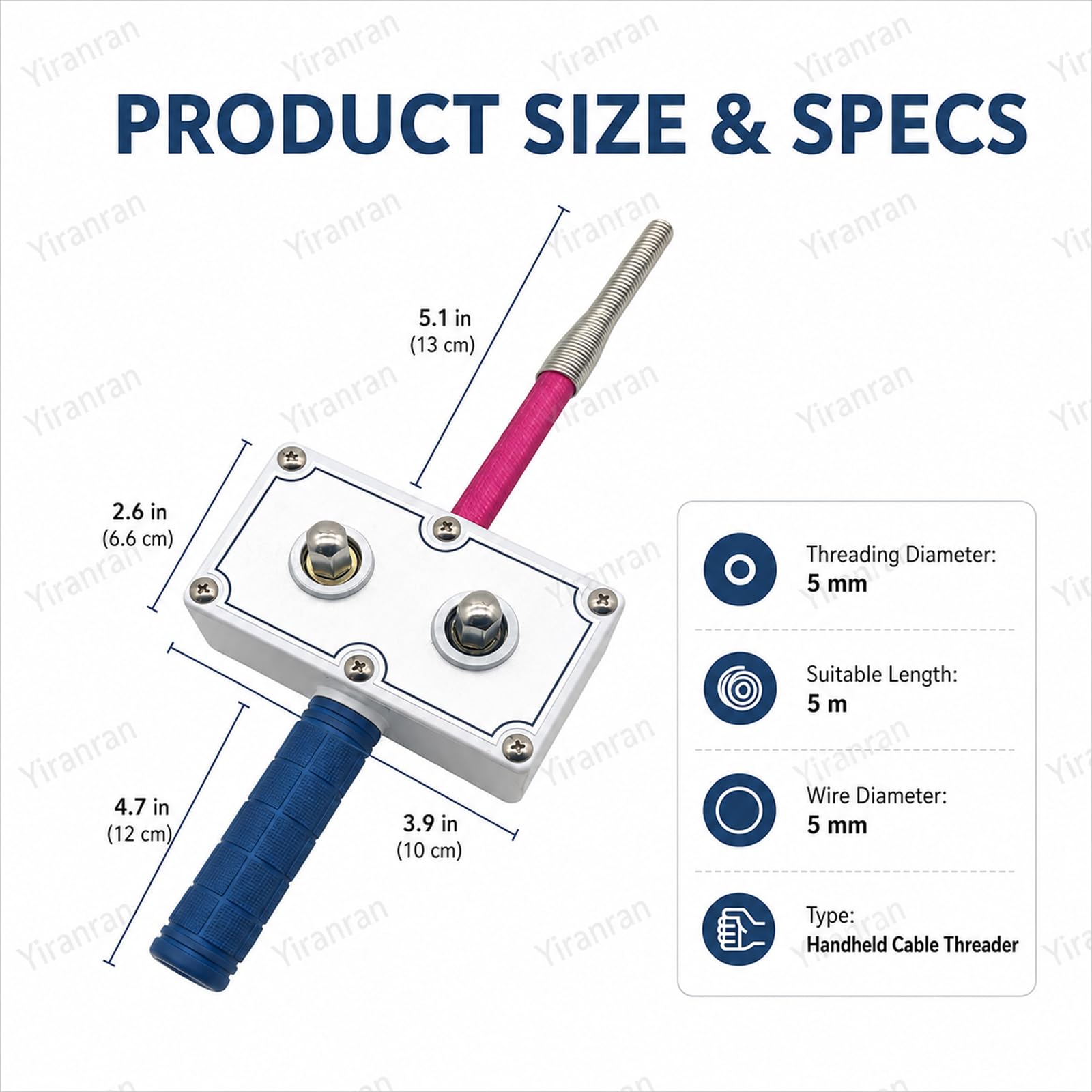 Herramienta profesional para el tendido de cables de electricistas, extractor de cables accionado por taladro, guía pasacables, cabezal de guía de resorte flexible, para instalación rápida de cables