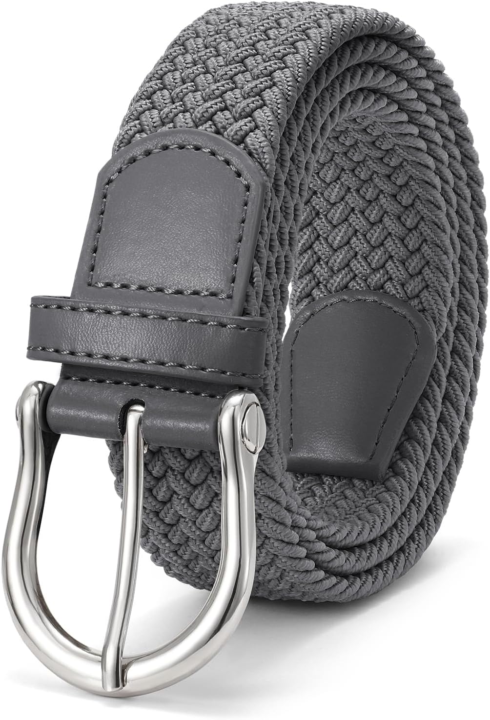 JASGOOD Women Elastic Braided Woven Belt Stretch Canvas Casual Belt 1.4'' for Golf Jeans Pants