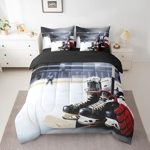 Feelyou Hockey Comforter Set King Size 7 Pcs for Boys Girls Teens