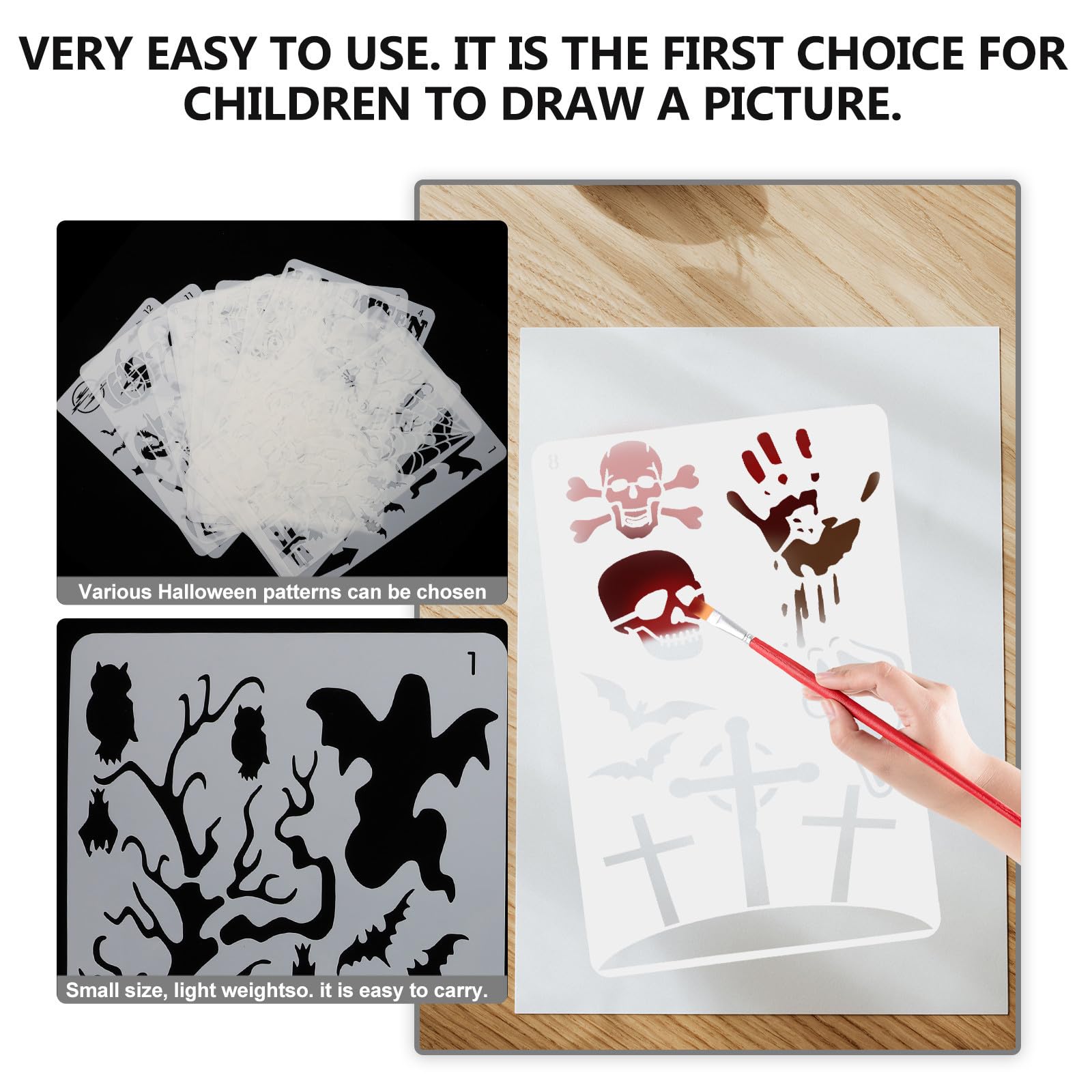 60 Stück Halloween Schablone für Pet Weiß, Selbstgemacht