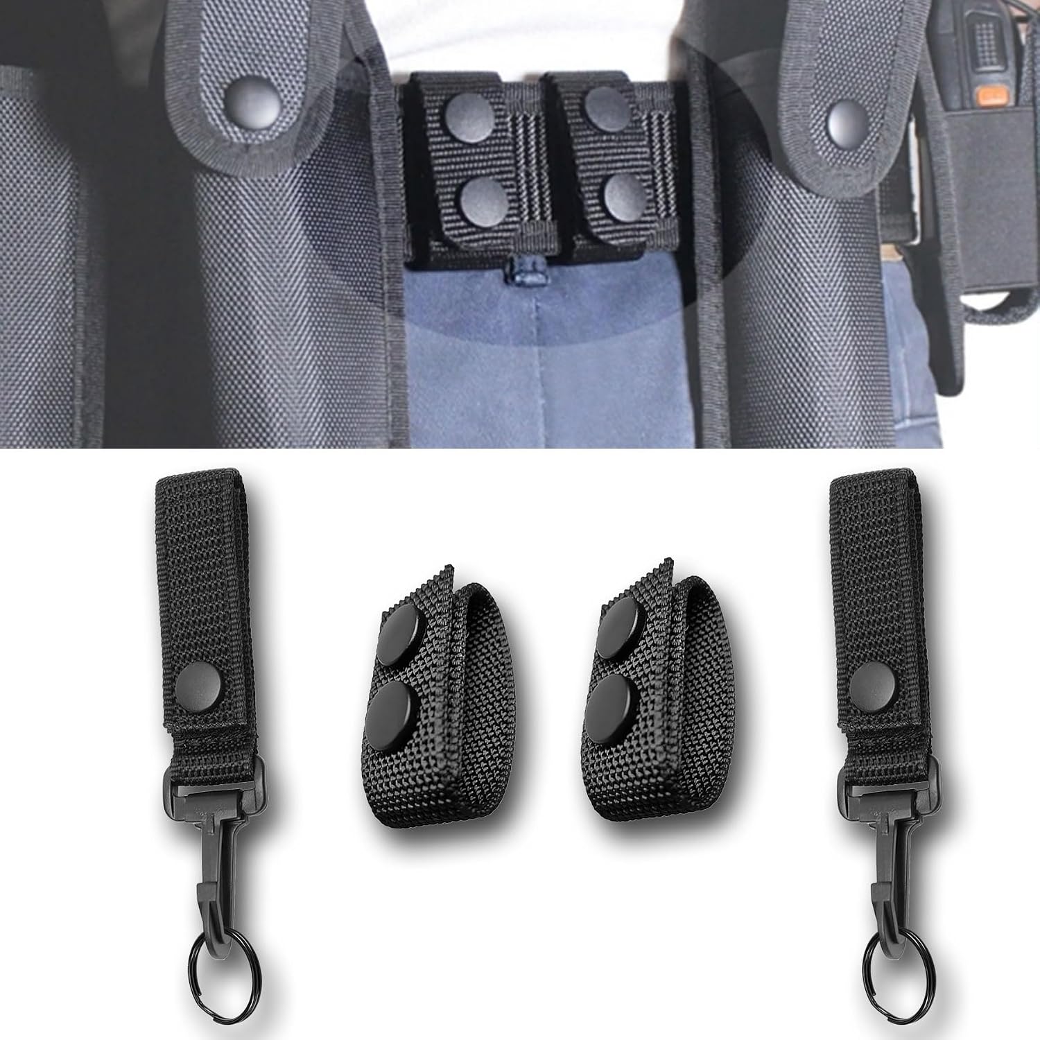 Heavy Duty Belt Keepers Belt Clips, Nylon Tactical Belt Key Holder,Police Security Law Enforcement Accessories