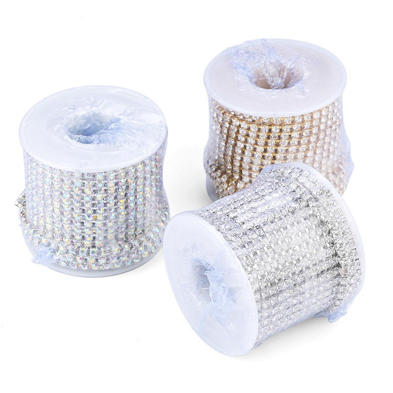 Set di 5 catene con strass per fai da te, 9,1 m, colore: oro, 10 m