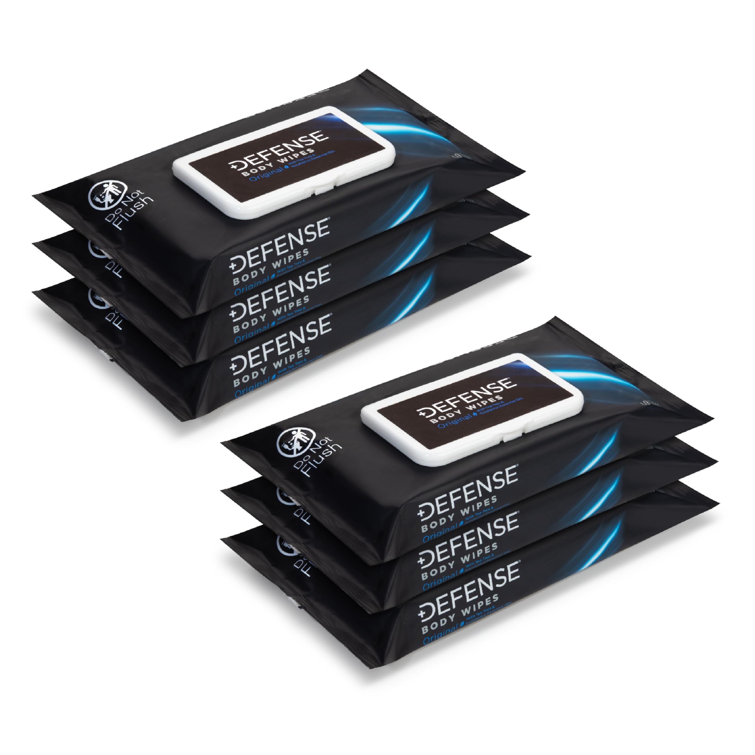 Defense Soap All Natural Body Wipes with Tea Tree Oil | Wrestling, Combat, Camping, Gym, Post Workout Shower Wipes for Men and Women. 40 Count (Pack of 6)