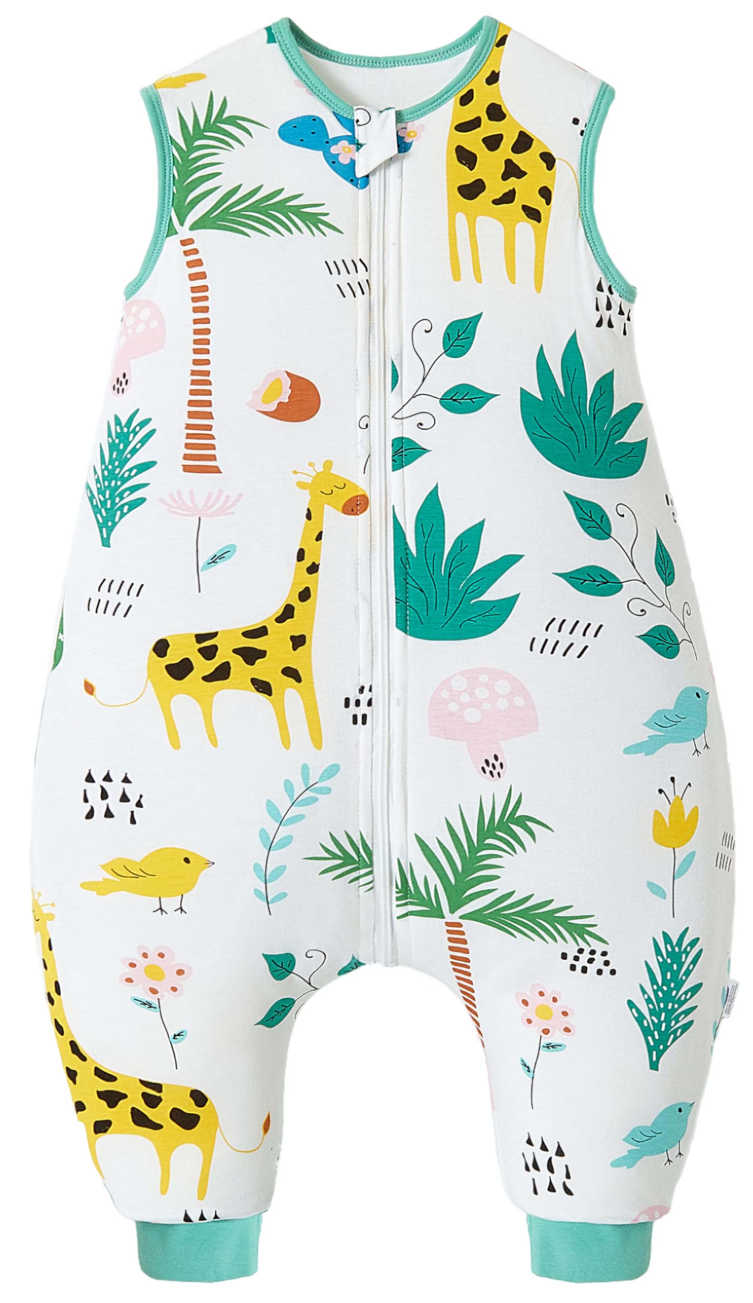 Chilsuessy Baby Schlafsack mit Füße 2.5 Tog Ganzjahres Schlafsack(CPC-Zertifizierung) Baby Schlafsäcke Babyschlafsack mit Beinen für Säugling Kinder, Giraffe, 100cm/Baby Höhe 110-120cm