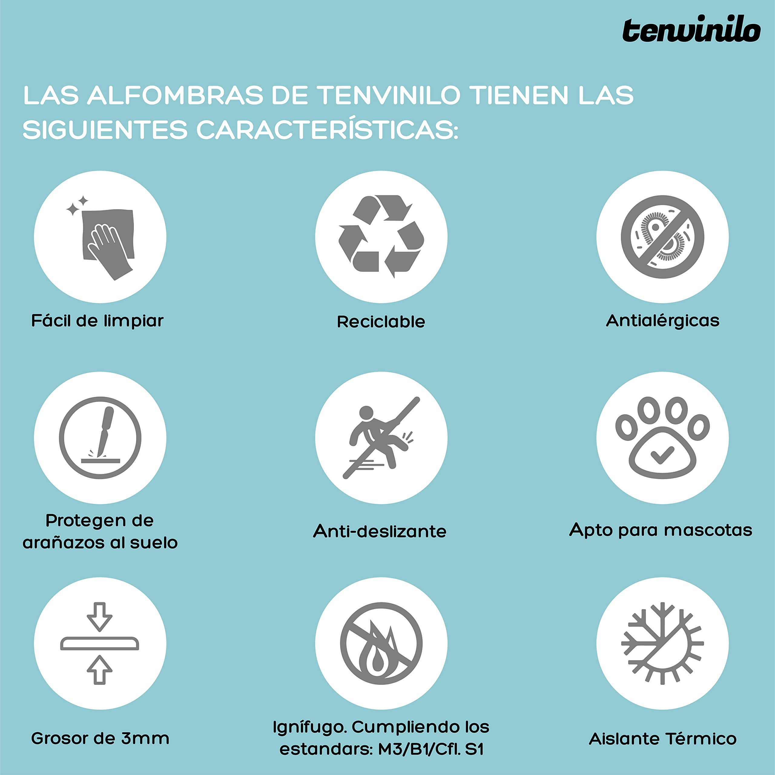 Tenvinilo | Alfombra Vinílica Textura Madera | Alfombras Vinílicas | Decoración | Hogar | Lavables | Antideslizantes | Ecológicas | Medidas Personalizadas (150 x 150 cm, Textura Madera)