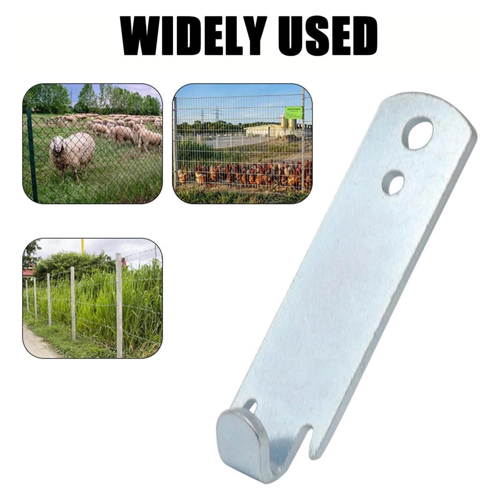 Grapas de alambre para valla, 2 clips de acero resistentes en T, herramienta tensora de alambre para vallas, herramienta ergonómica multifuncional para torcer alambre, herramienta de valla inoxidable