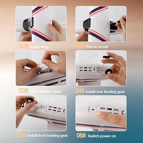 Miniatura 7 de Nuevo avión RC P707 PRO 3Ch con GYRO, avión de ala fija para exteriores con transmisor de 2.4G, batería adicional y hélice... (Regular)