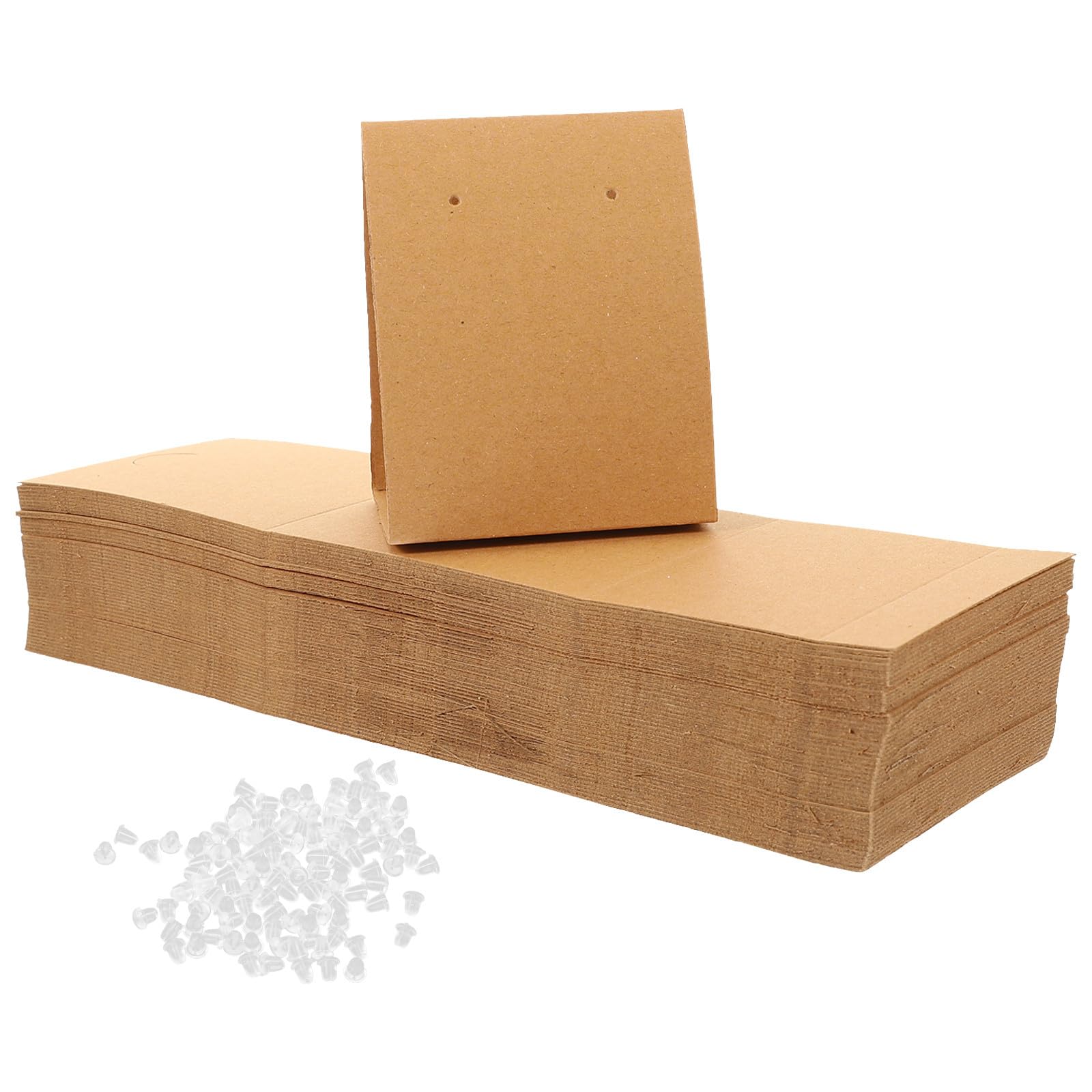 Cartes porte-bijoux en papier kraft avec bouchons pour présentation et artisanat