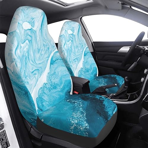 Miniatura 5 de FeHuew - Juego de 2 fundas protectoras de asiento para automóvil, con diseños de playa, atardecer y palmeras, accesorios interiores, protectores,