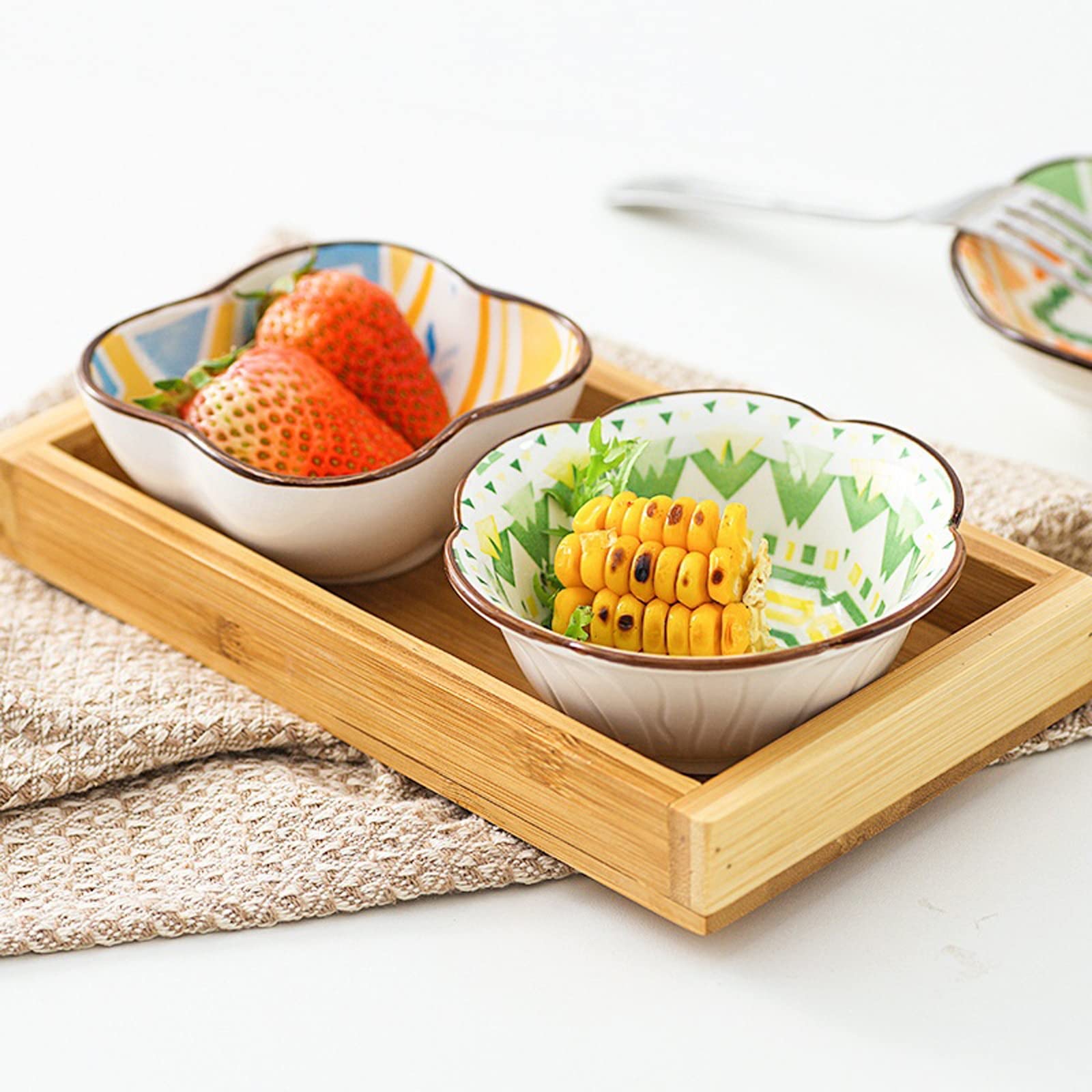 Dipschälchen Keramische Tauchschale Kleine Platte Nordische Sauce und Essig-Gewürz-Gurken-Snack-Teller-Essig-Teller-Dipping Dish Soy-Sauce-Teller (4 Stück) Saucen Schalen (Color : M)