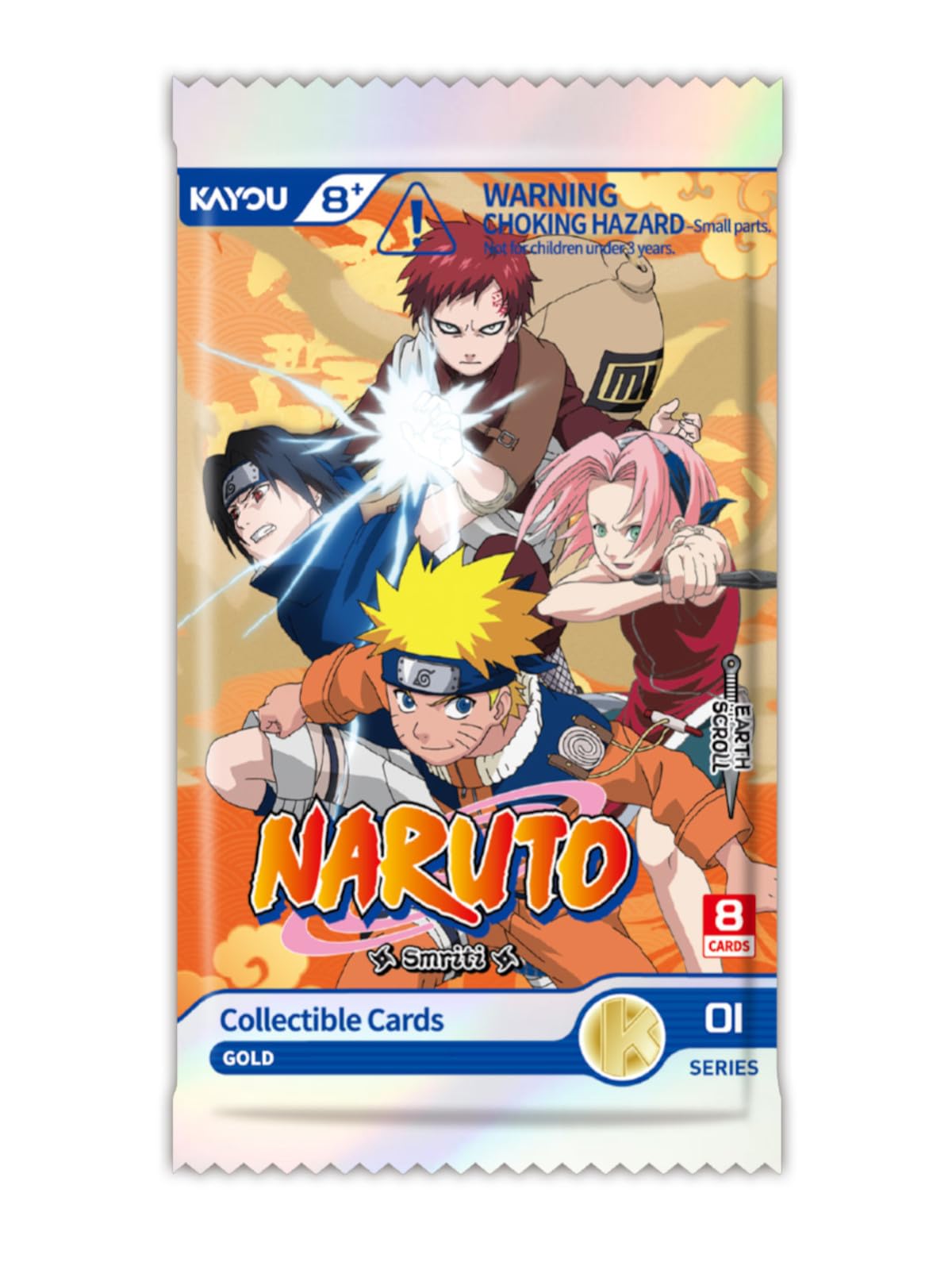 Kayou, Naruto – Smriti Collectible Card – Earth Scroll, 001B Foil Display (20 Booster Packs), karty kolekcjonerskie dla dzieci i dorosłych, wiek 8+, wersja EN, neutralne głosowo