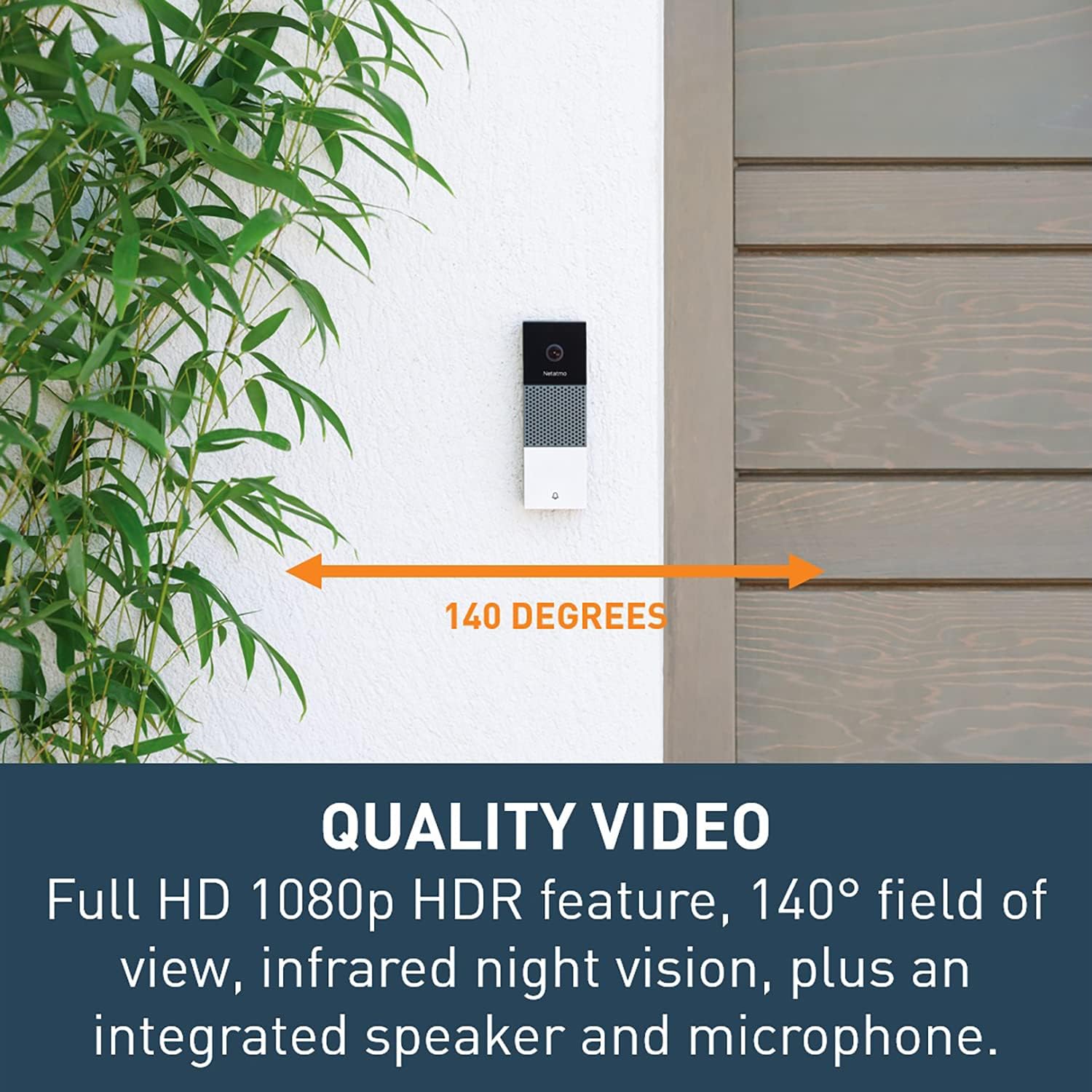 Man installing Netatmo Smart Video Doorbell on a wall