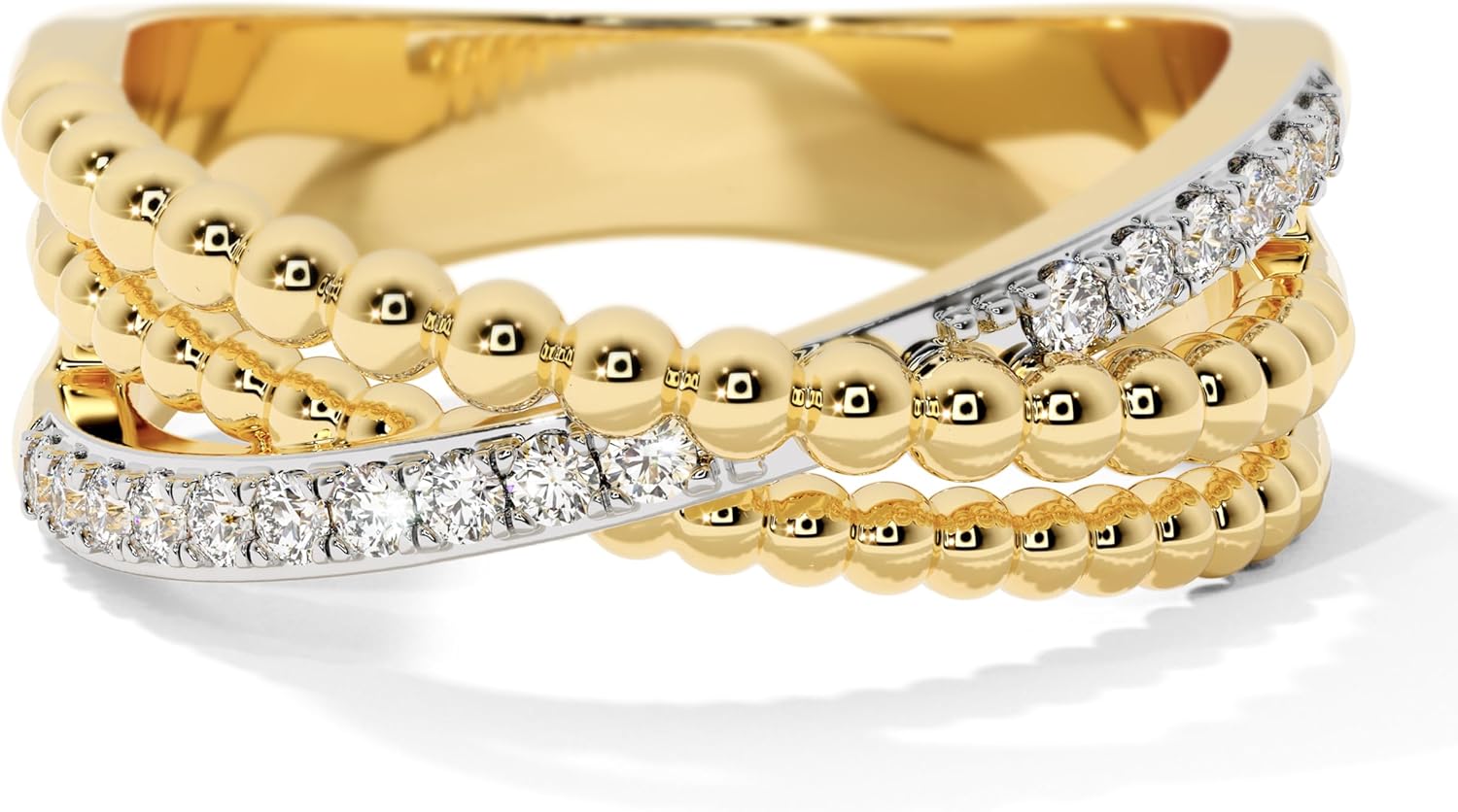 Diamond Rings for Women, Dainty Lab Grown Diamond Ring, Hypoallergenic 925 Sterling Silver Rings with 14K Gold Vermeil (25x Thicker Than Plated Gold Jewelry), Jewelry Gift Box, 5 Years of Warranty