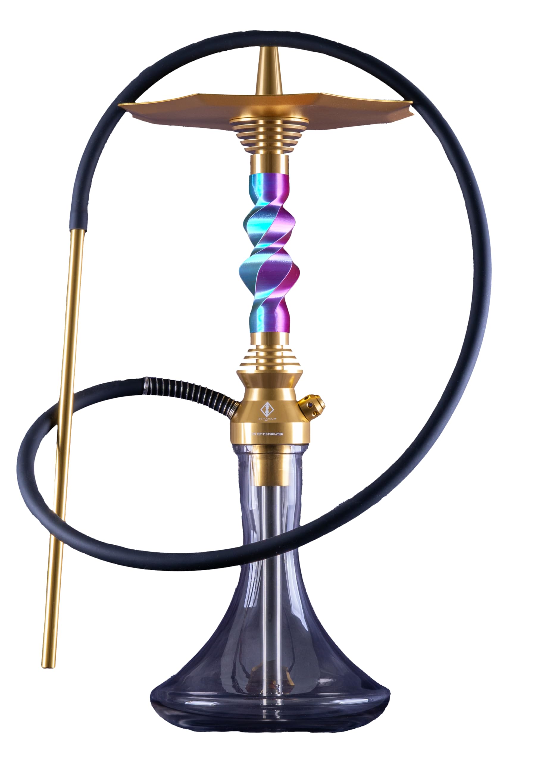 B2 Hookah v5 Aero-X - Luxury Aerospace Grade Aluminum Hookah Stem Modular Height Adjustment Precision Threading and Integrated