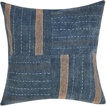 فيلا من Classic Home Origin 22 "بلجيكي مزيج من الكتان الأزرق الدنيم