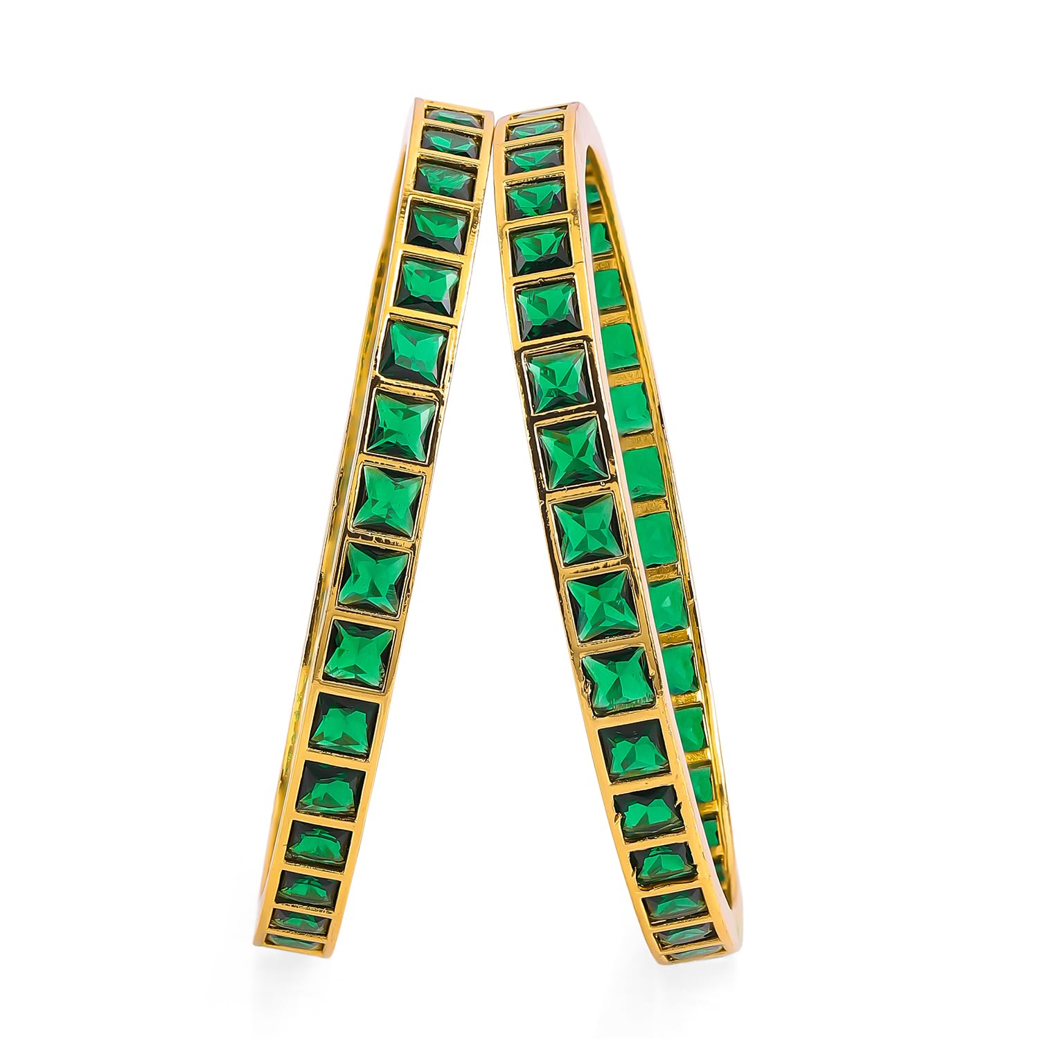 rubans Gold Plated Emerald Bangles Jewellery Gift for Women & Girls | Ethnic Wedding Traditional Bridal-picture-20