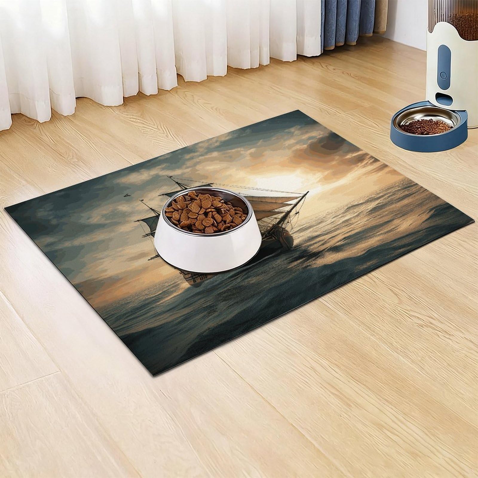 Tapis de nourriture pour chat - Antidérapant - Facile à nettoyer pour la nourriture et l'eau - 61 x 81,3 cm