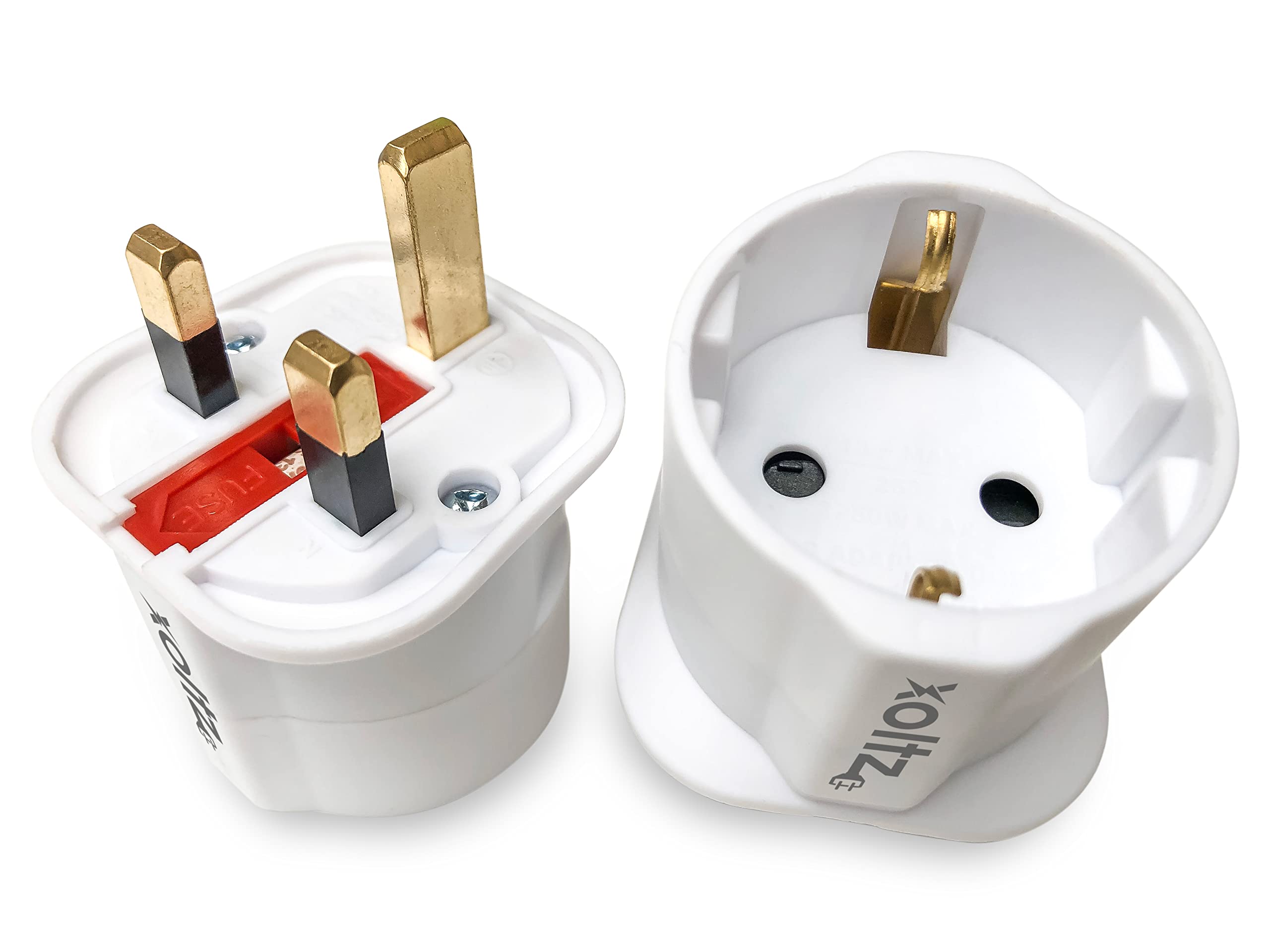 European to UK Plug Adaptor Single Pack EU Euro Europe Schuko Travel Adapter to UK Socket Converter From Spain Italy Germany 13A Type C E F x 1