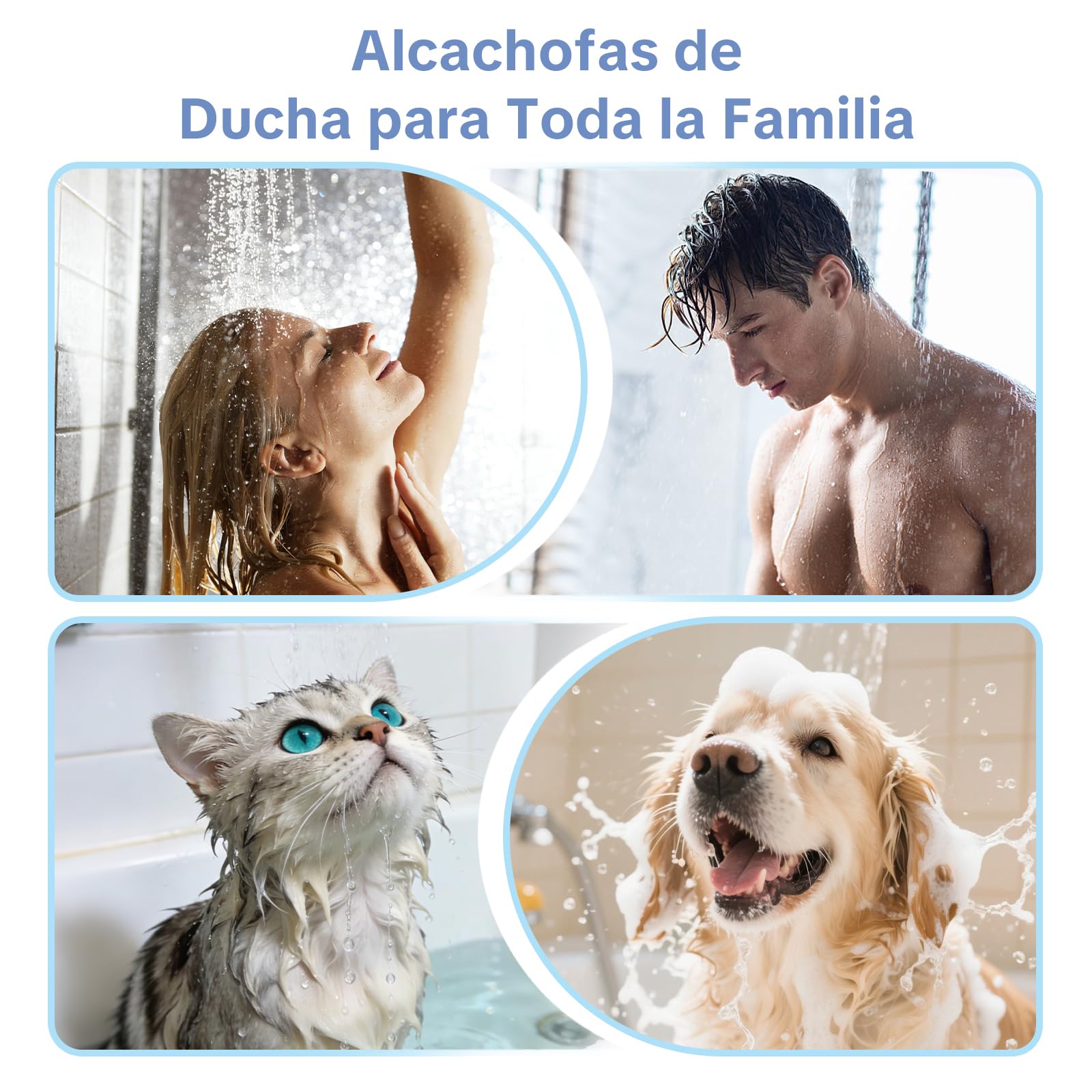 OFFO Alcachofa Ducha con Manguera de 1.6 m, Alcachofa de Ducha con Filtro Antical, Cabezal Ducha Alta Presion con 6 Modos de Chorro, Shower Head Filtración Múltiple, Fácil de Limpiar, Cromo — view 10