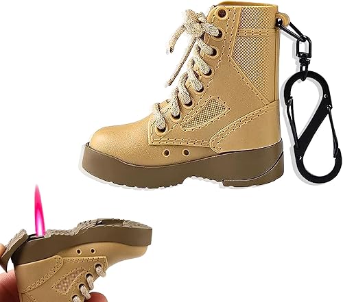Novedoso llavero encendedor de botas de combate, mini antorcha, encendedores recargables, velas de Halloween, Navidad, regalos de Acción de Gracias,