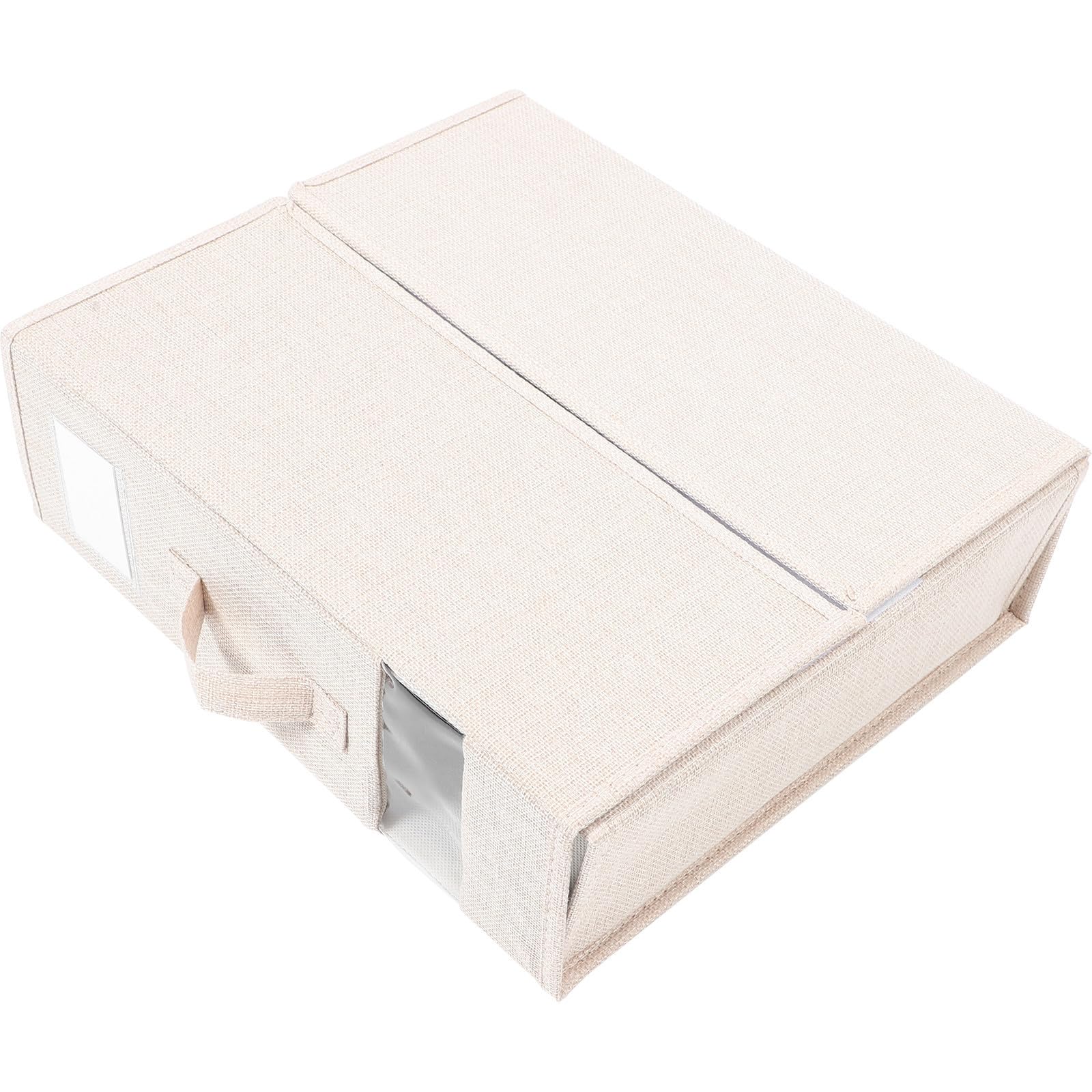 Boîte de rangement pliable lin beige CRAFTHROU organisateur de draps placard