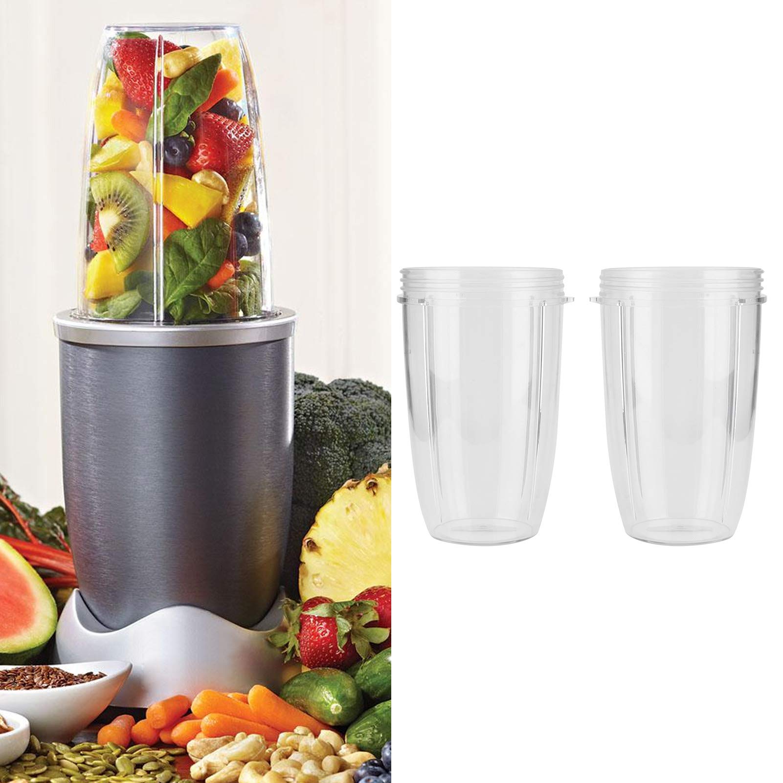 2 vasos de repuesto para licuadora, ABS transparente, piezas de licuadora, exprimidor, vasos de repuesto para 600 W y 900 W