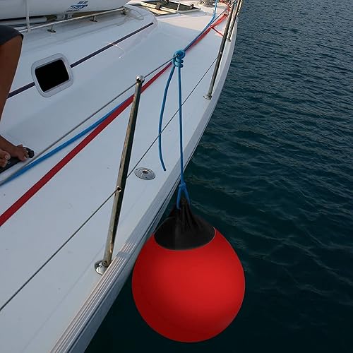 Miniatura 3 de Kamehame Boya de amarre para barco, boya inflable de anclaje de vinilo de 10 pulgadas, guardabarros redondos para lanchas pequeñas, yate, velero