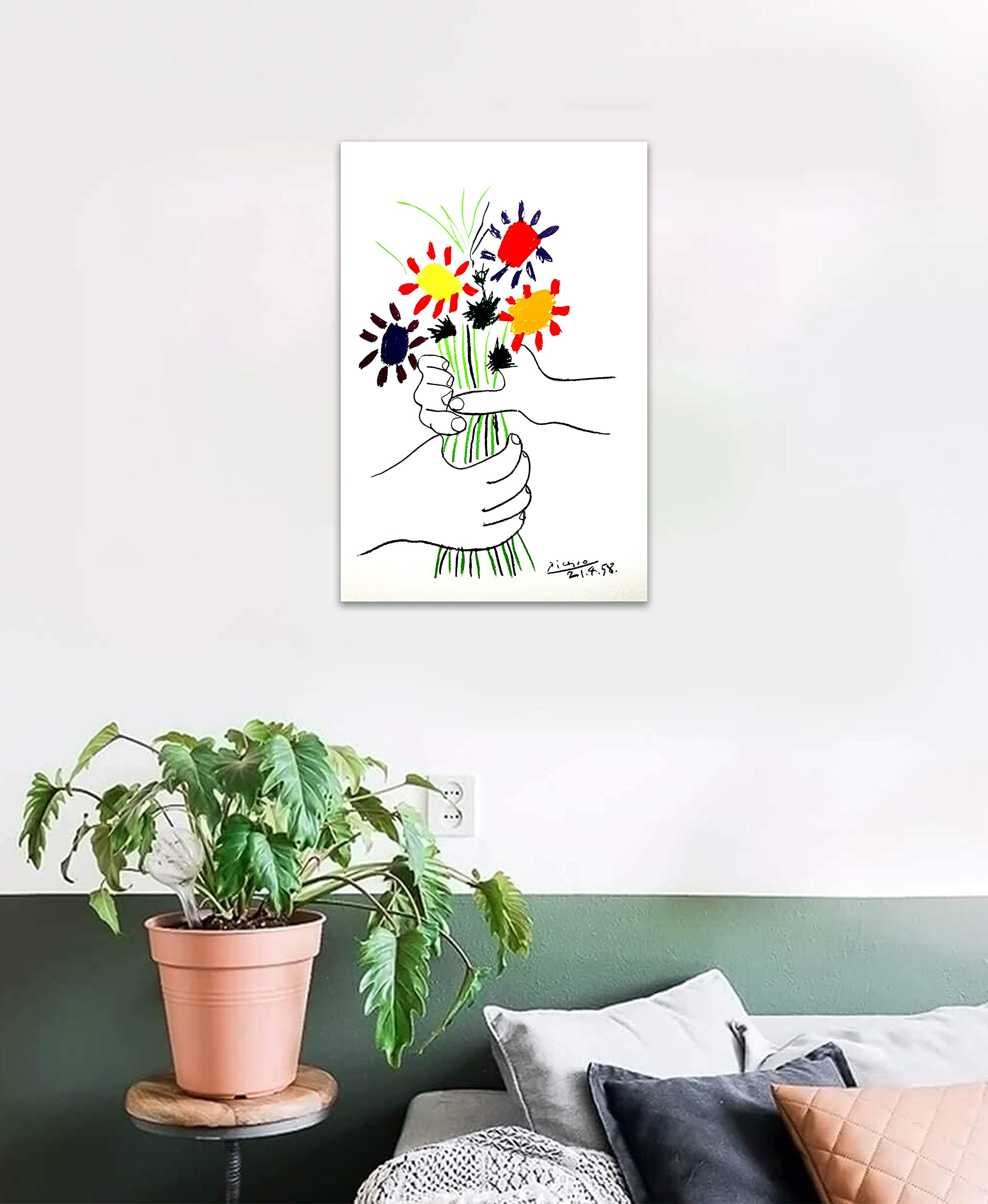 Amazon.co.jp: ピカソ 絵画 友情の花 ポスター アートパネル 抽象画