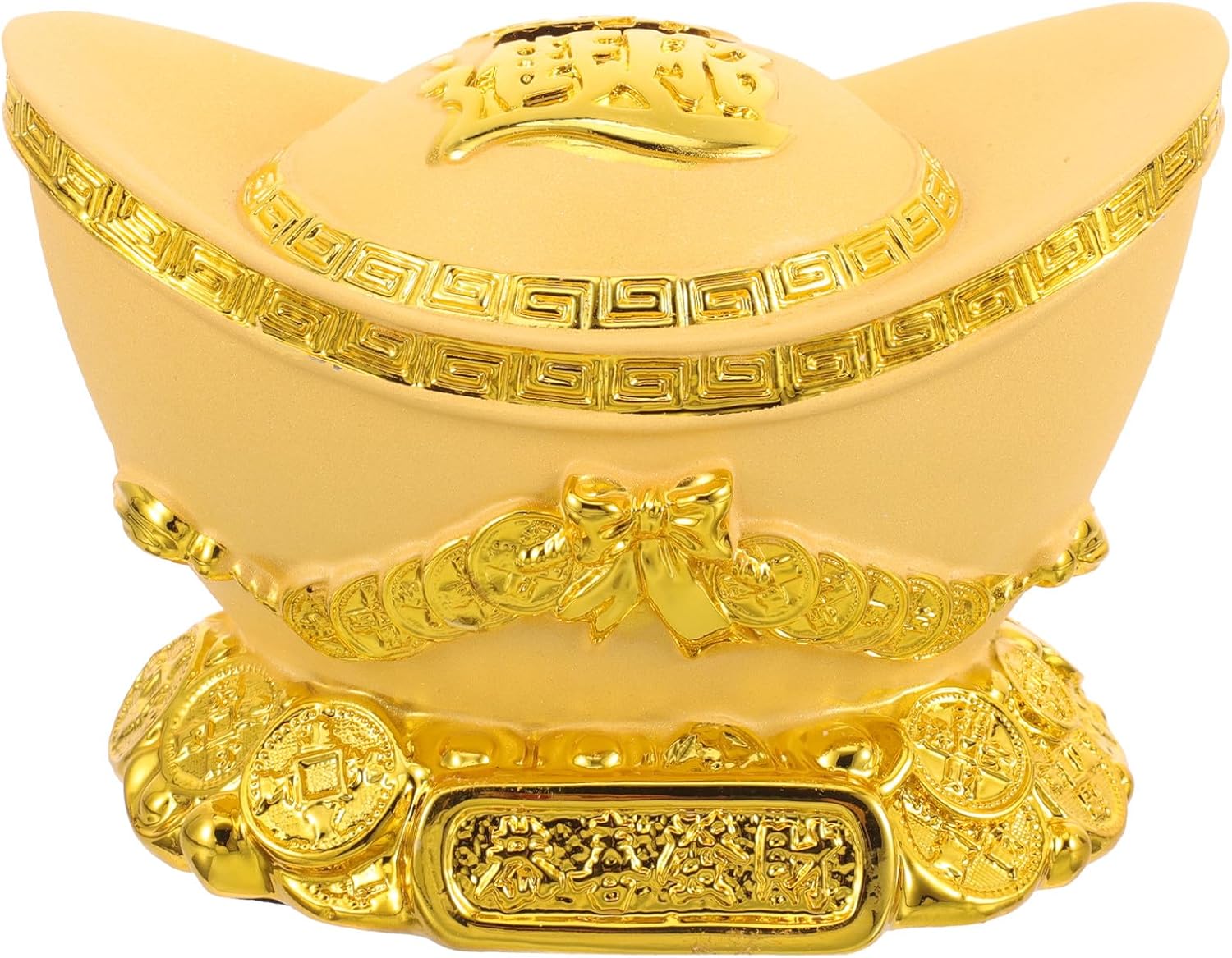 Piggy Bank Money Saving Box for Adults, Small Velvet Gold Desktop Coin Jar Cash Storage Decor for Home and Office