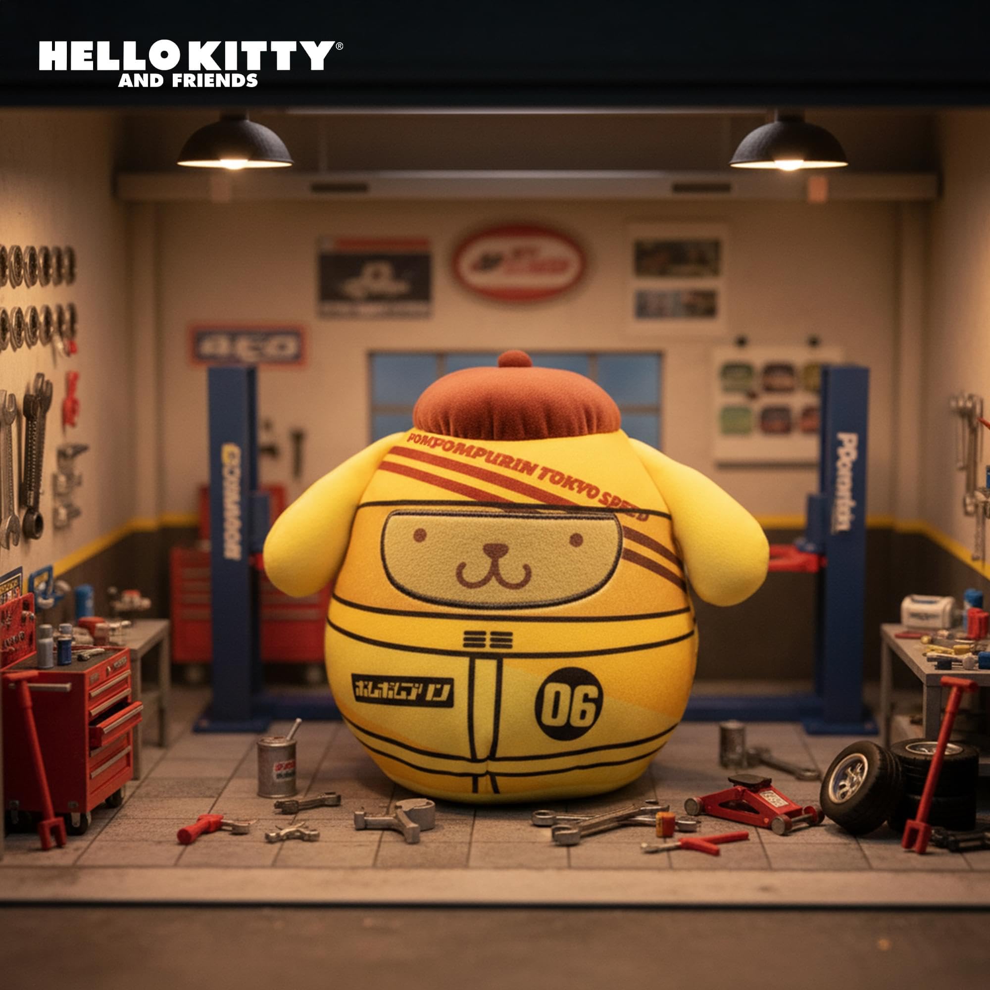 Amazon.com: Squishmallow 8 Inch Pompompurin Sanrio Tokyo Racer