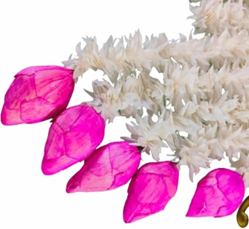 Cuerdas de jazmín con brote de loto para decoración, decoraciones Diwali para el hogar, decoraciones de fondo indio para Puja, decoraciones Navratri