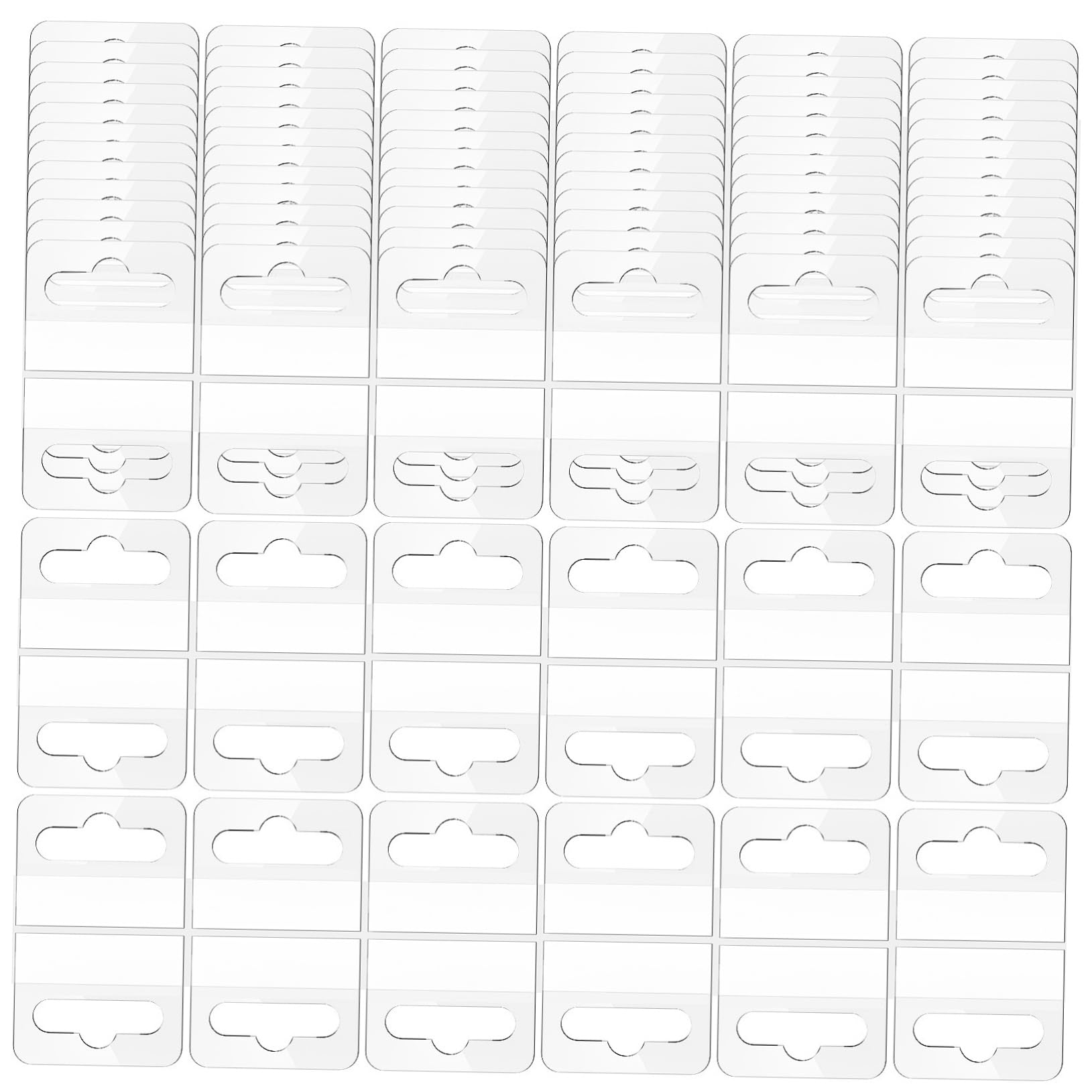 Gogogmee Self-Adhesive Hanging Tabs 100pcs Adhesive Hang Tags Retail Display Plastic Hanging Tabs Hole